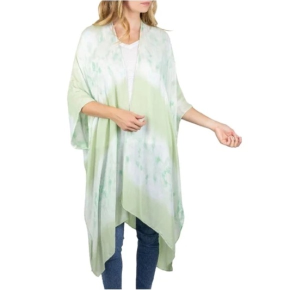RACHEL Rachel Roy Tops - Rachel Roy Key Lime Tie Dye Kimono